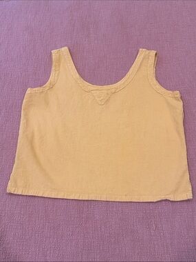Vintage cotton Women’s Tank Top in Mustard Yellow made in Mexico